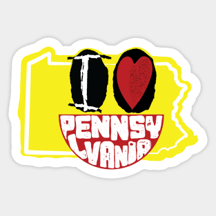 I Love Pennsylvania Smiling Happy Face Sticker